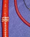 4ft Whiskey Red 16 plait Custom Classic American Bullwhip with 2tone Box Pattern Knot D